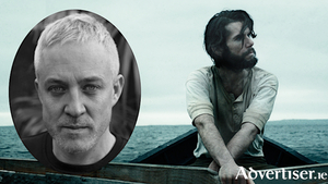 Filmmaker Tom Sullivan (inset) and D&oacute;nall &Oacute; H&eacute;alai as Colm&aacute;n Sharkey in the Galway made, Irish language film, Arracht.