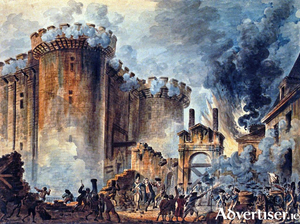 The Bastille, a medieval fortress and prison in the centre of Paris was attacked by an enraged mob July 14 1789.

