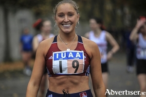Maebh Brannigan NUIG AC at the IUAA Road Relays, fastest on the first leg of the event. Photo: John O&#039;Connor.