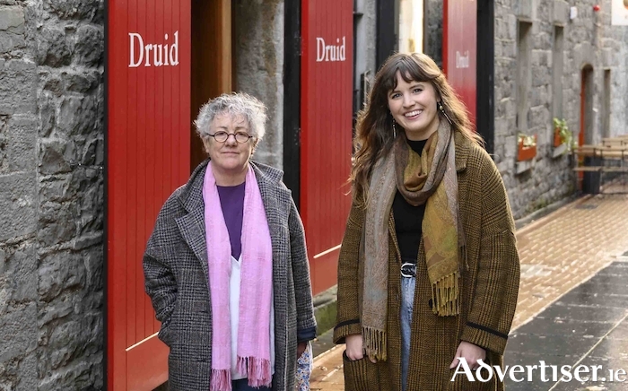 Katie O’Halloran, this year's recipient of Druid's Marie Mullen Bursary, with Druid artistic director, Garry Hynes. Photos by Declan Colohan