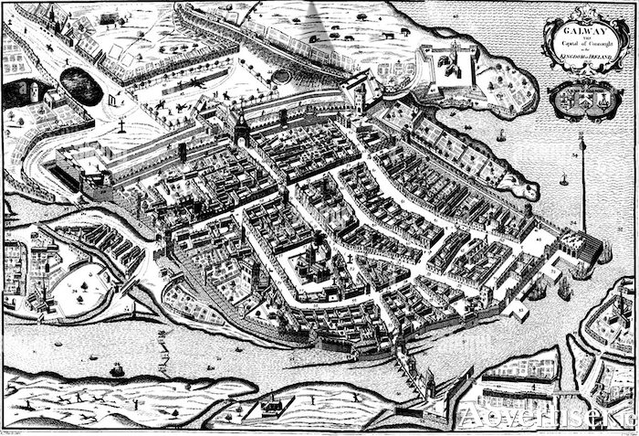  The famous map of Galway, probably engraved 1661, showing the potential of the city for trade and commerce (can be seen in the City museum). 
