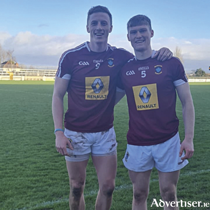 Athlone club players, Ray Connellan and Shane Allen, are pictured following the Westmeath’s opening O’Byrne Cup fixture against Kildare.  It was a proud day for Shane as he made his senior intercounty debut for the Lake County.
