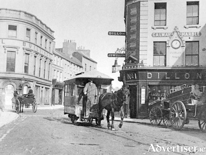  The first light rail system in Galway, the Eyre Square to Salthill horse drawn tram service, 1877 to 1914.
