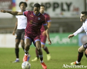 Galway United&#039;s Jordan Adeyemo during Friday&#039;s pre-season friendly game against Bohemians at Eamonn Deacy Park. Photo:- Mike Shaughnessy