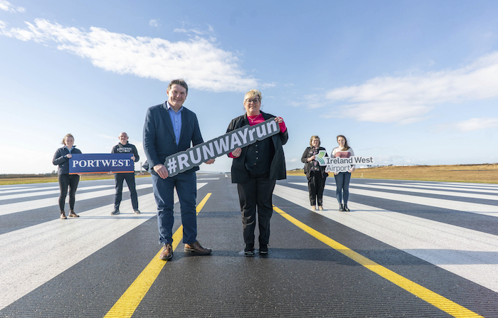 Pictured at the announcement of the charities of the year programme and 2022 runway run are, left to right: Stephanie Hughes, Portwest, Donal Healy, Ireland West Airport, Joe Gilmore, Ireland West Airport, Elaine Sears, The Sensational Kids Charity, Loretta Connolly, The Sensational Kids Charity, and Sinead Boyle from Ireland West Airport. Photo: Keith Heneghan.