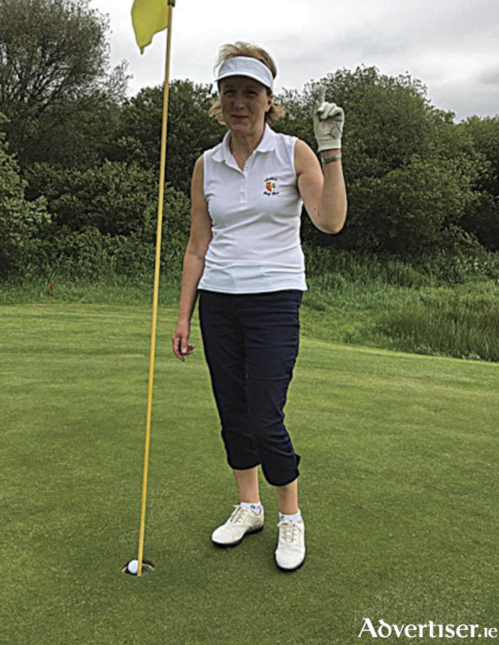 Lady Captain, Frances McGettigan, pictured following her hole in one at the sixth hole during last year’s committee prize - the first ‘major’ of the season for lady golfers takes place on April 26