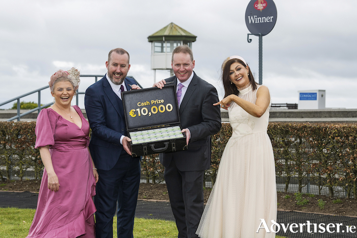Pictured at the launch are Eveanna Ryan, director and sales and marketing for the Connacht Hospitality Group; Kieran O'Malley, digital marketing manager Connacht Hospitality Group; Michael Moloney, chief executive of Galway Racecourse;  and head judge Mandy Maher.   Photo: Andrew Downes, Xposure