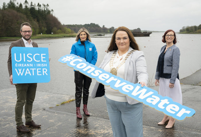 Ballina Businesses embark on water conservation capaign. Pictured at the launch of the campaign were from L/R Raymond Horkan (Great National Hotel Ballina),  Marian Duggan  (Irish Water Business Stakeholder and Communications Co-ordinator), Tracy Glacken (President of Ballina Chamber of Commerce) and Mags Downey Martin (CEO of Ballina Chamber Of Commerce). Photo: Michael Mc Laughlin.