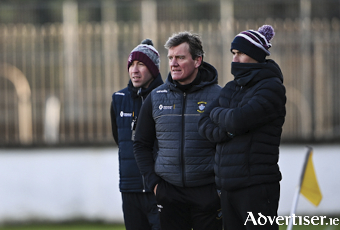 Westmeath manager Jack Cooney, centre, and selectors John Keane and Dessie Dolan are in a positive mindset prior to the start of the Lake County’s Leinster senior football campaign on Saturday evening.  Photo by Piaras O’Midheach/Sportsfile