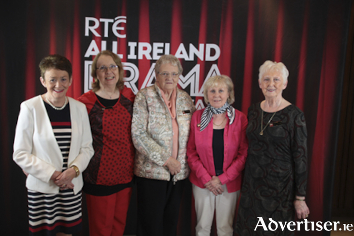 Pictured in attendance at the launch of the RTE All Ireland Drama Festival 2022 in the Abbey Theatre Dublin were, l-r, committee members, Olive Martin, Margaret Egan, Doreen O’ Shea, Mary Merrigan, Eileen Lyons.  The prestigious nine day event returns to the surrounds of the Dean Crowe Theatre on Thursday, May 5.