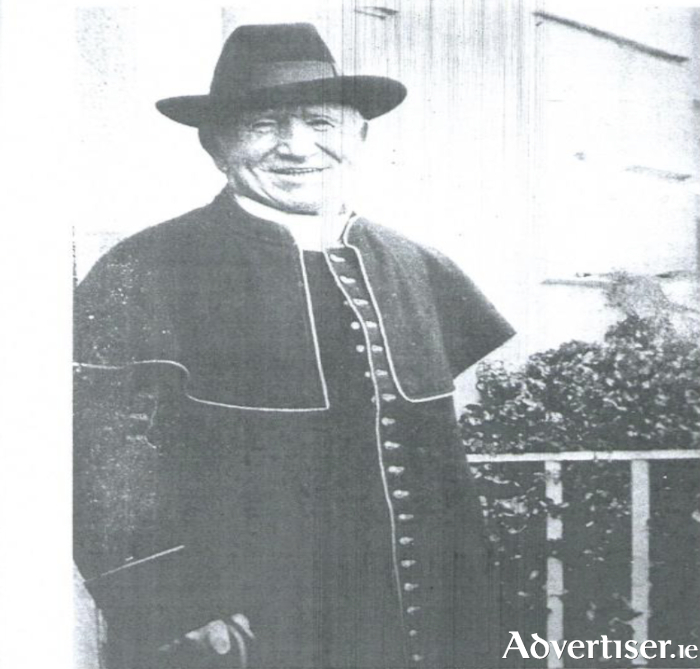 Monsignor McAlpine, born in 1847 at Keelogues, Co Mayo, was parish priest at Clifden for 34 years . A controversial figure he had little time for Sinn Féin or for Protestant missionaries in the town. 