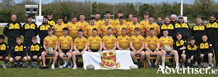 The Buccaneers playing squad who achieved AIL promotion with a one point victory over Queen’s University on Saturday last