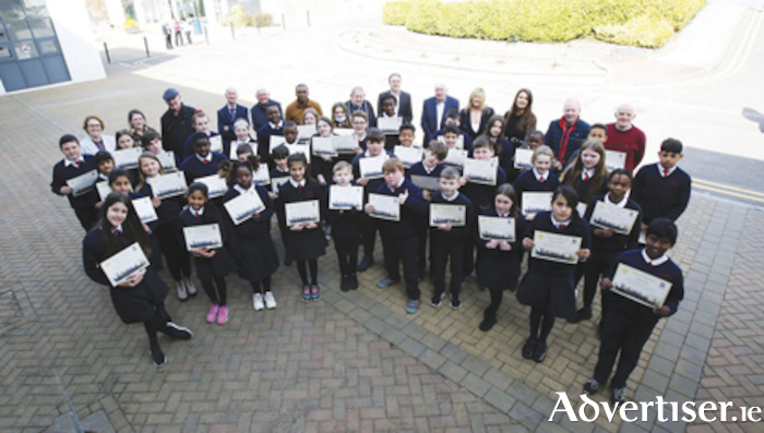 The students from St Mary’s NS received certificates of recognition from the Knights of Columbanus for their RTE Angelus film work