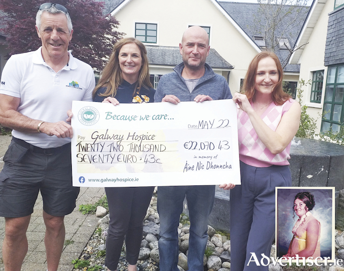 Five Galway hikers summited Kilimanjaro in March and raised over 22k for the Galway Hospice in memory of Aine McDonagh, the late mother of Mary Ann and Coleman pictureD here.  They would like to thank everyone for their generous donations. They were overwhelmed by the response and kindness. Pictured from left to right are four of the five hikers: Máirtín Óg McDonagh, Mary Ann McGowan, Coleman McDonagh and Vivienne Molloy. Absent: Ailish Flaherty.