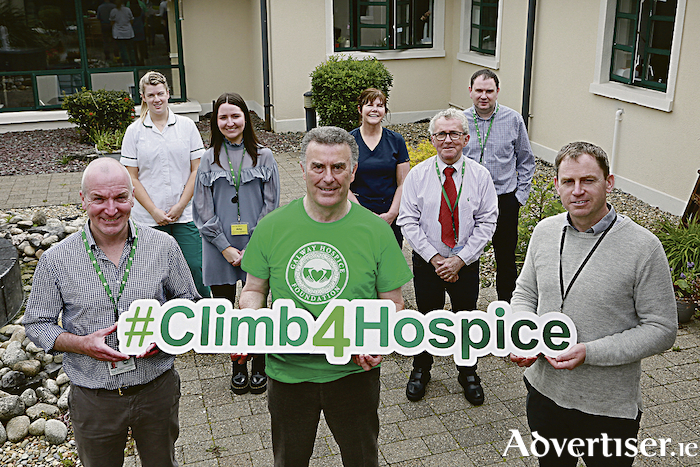 Pictured at the recent launch are Galway Hospice staff members, along with board member and longtime supporter, Joe Connolly who are all gearing up for the hike in June. Bheadh Ospís na Gaillimhe fíorbhuíoch as ucht aon tacaíocht don ócáid thábhachtach seo.