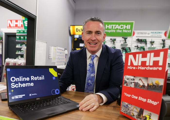 Minister Damien English launching the latest Online Retail Scheme 
