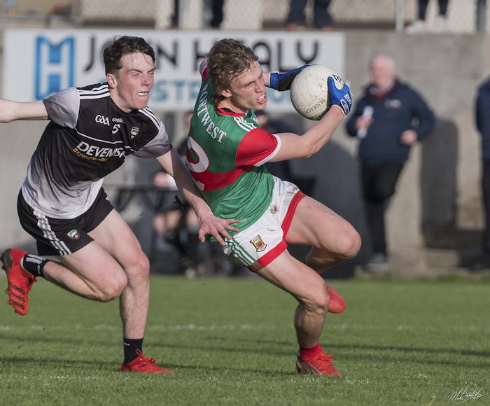 Driving Duffy: Diarmuid Duffy hit 1-2 for Mayo against Galway as they booked their place in the Connacht minor final. Photo: Mayo GAA 