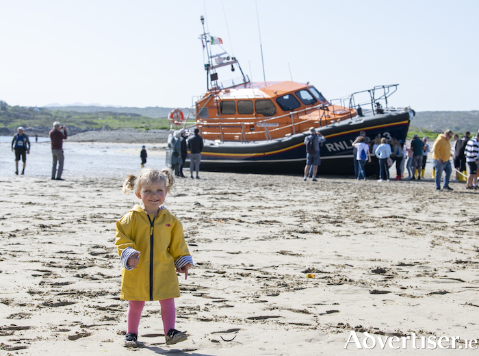  Two year old Ida Glynn from Kilrush Co. Clare at the first ‘Launch a Memory’ lifeboat St. Christopher  put on service in Ireland which came home to an emotional welcome in Clifden, Connemara. The RNLI lifeboat carries the names of  10,000 loved ones on its hull, submitted by members of the public following a special fundraising initiative by the charity.
Photo:Andrew Downes, Xposure.