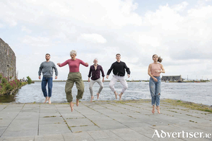 15/05/22 repro free: Spotted at the Spanish Arch in Galway members of &Eacute;riu Dance company rehearsing a scene from their new show &quot;The Village&quot; ahead of its world premiere at Black Box Theatre, Galway, this Friday, May 20th. See tht.ie
 Photo:Andrew Downes, Xposure.