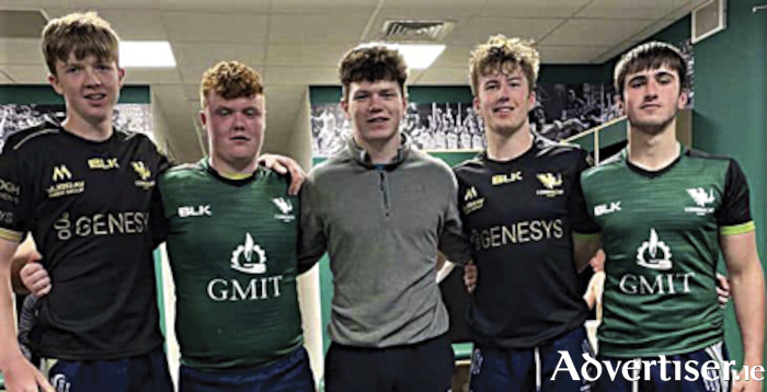 Congratulations are afforded to a quintet of young Buccaneers, Andrew Quinn, Andriu Oates, Sean Rohan, Niall Tallon and Patrick Egan. who played for Connacht U18s recently