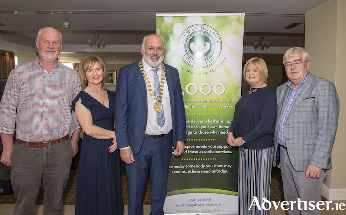 The County Mayoral Ball is due to be held this Saturday June 11 in the Ard Rí Hotel, Tuam in aid of the Galway Hospice Foundation. Tickets available from Corporate Services, Galway County Council 091 509307. Pictured at the launch L to R: Joe Ryan, Organising Committee, Breda Keaveney and her husband Peter Keaveney, Cathaoirleach, Mary Tierney, Galway Hospice and Tom McHugh, Proprietor, Ard Rí House Hotel. Photo : Murtography
