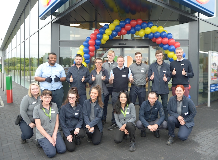 The team at the new Lidil store in Claremorris celebrate it's official opening. 