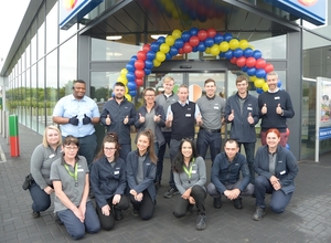The team at the new Lidil store in Claremorris celebrate it&#039;s official opening. 