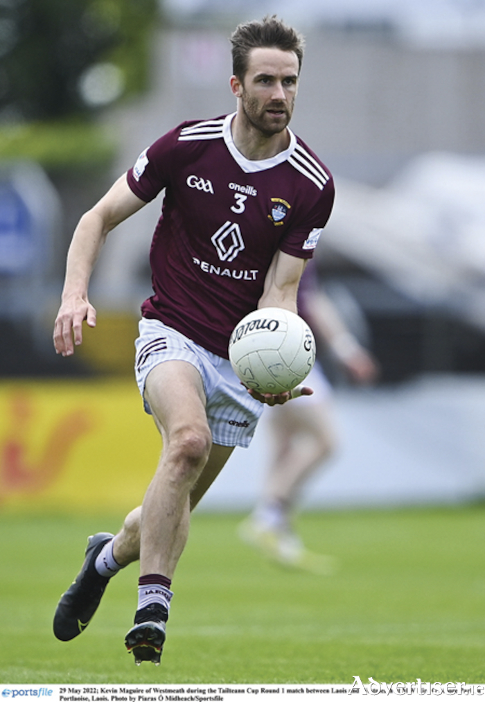 Westmeath captain, Kevin Maguire, has proven an inspirational figure during the Lake County’s competitive season and will be hoping to raise aloft the Tailteann Cup on Saturday evening.  Photo by Piaras O’Midheach/Sportsfile