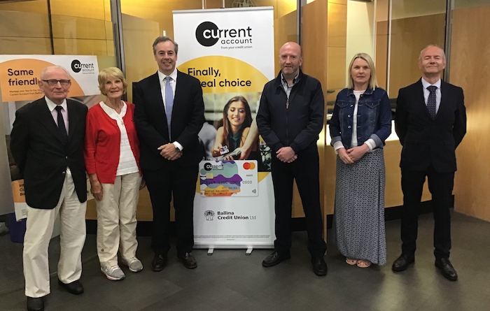 Marking the first anniversary of the launch of current accounts at Ballina Credit Union are, from left: Eugene Maguire (Director), Margaret Reddington (Director), Fionn Sweeney (Director), Mark Winters (Chairperson), Valerie Moran (Risk and Compliance Manager) and David Dwane (Vice-Chairperson).