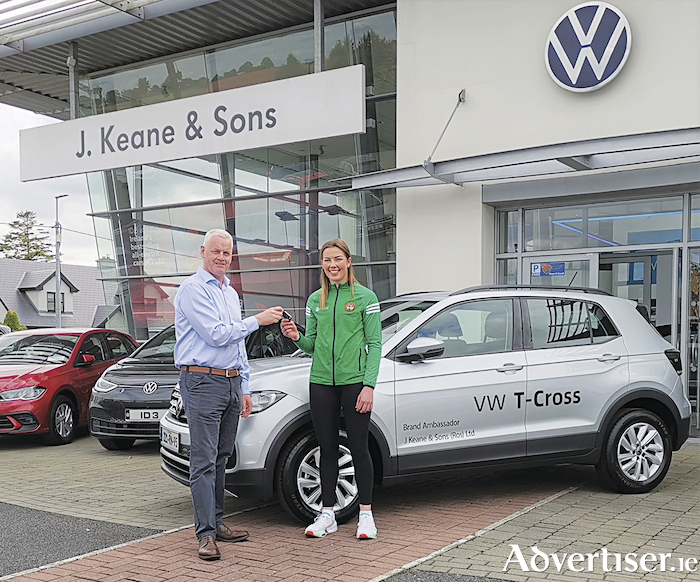 Lisa O’Rourke, gold medallist at the World Boxing Championships, has just become a brand ambassador for J Keane & Sons, and collected the keys to a new Volkswagen T-Cross Life from dealer principal John Keane.  Just turned 20 years old, O’Rourke is tipped to have a bright career ahead of her with the 2024 Olympics in Paris her next big target. She also stars at midfield for the Roscommon Ladies' county team. Sister Aoife is also successful boxer, having won gold at the European Championships back in 2019. 
