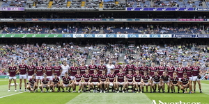 24 July 2022; The Galway squad before the GAA Football All-Ireland Senior Championship Final match between Kerry and Galway at Croke Park in Dublin. Photo by Piaras &Oacute; M&iacute;dheach/Sportsfile