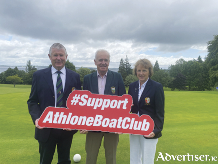 Pictured at the recently hosted Athlone Boat Club golf classic were Athlone Golf Club President, Sam Delaney,  Benny Dunne, Athlone Boat Club and Athlone Golf Club Lady Captain, Frances McGettigan 