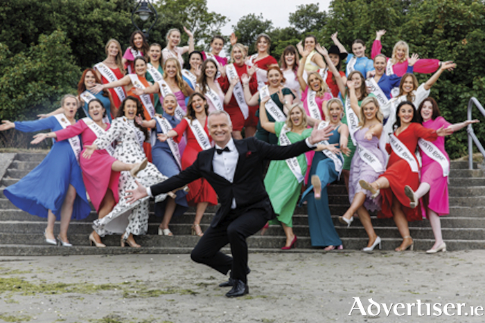 Rosemount native and Westmeath Rose, Rachel Duffy (front row - second from right), is pictured during the formal launch of the Rose of Tralee Festival on Tuesday.  Picture Andres Poveda