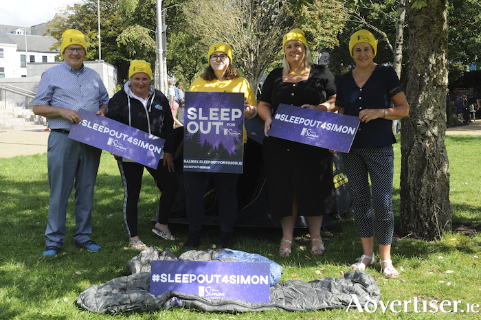 Supporting the Simon Sleep Out for the homeless: Walter McDonagh (Moycullen Sleep Out), Bernie Rogers (Oranmore Sleep Out), Karol Cooke (Galway Simon Community and Partnerships Fundraiser), Geraldine Grady (Oranmore Community Sleep out) and Gill Carroll (Galway City Centre Sleep Out). PHOTO: CLARE O’REGAN