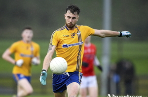 Kicking into the final: Peter Naughton played a key role for Knockmore in their win over Ballina Stephenites last weekend. Photo: Sportsfile 