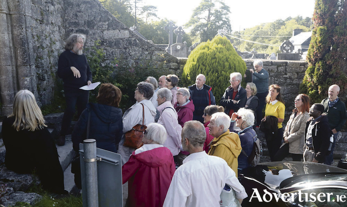 Robert Scott conducts a guided tour of Cong Abbey. Robert Scott giving a talk during the Cong event.