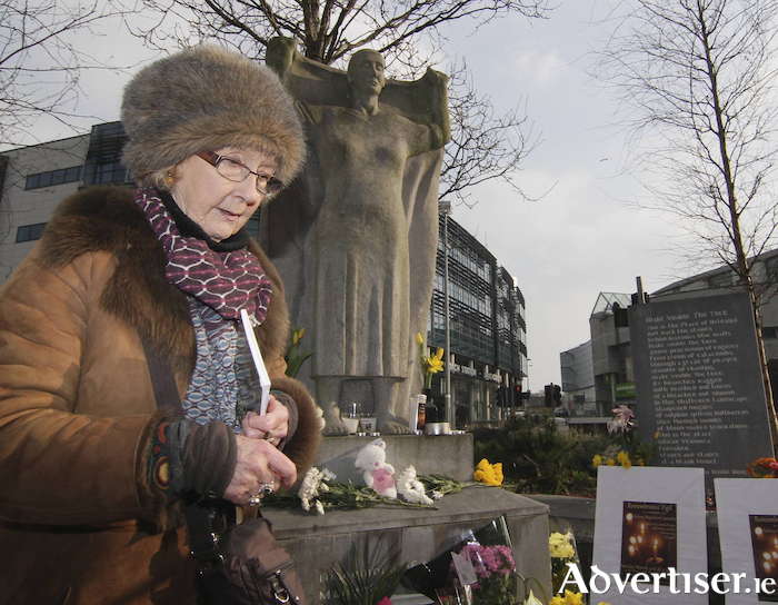Playwright Patricia Burke Brogan pictured at the Magdalen Women Memorial, Forster Street. Photo:-Mike Shaughnessy