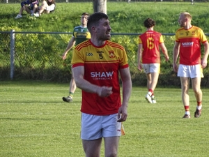 Keeping watch: Mark Durcan in action for Castlebar Mitchels B against Ardnaree last weekend. Photo: Mayo GAA. 