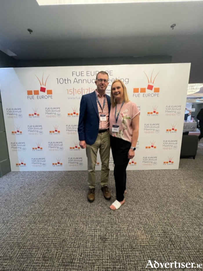 Dr Kevin McDonald and Natasha McDonald, pictured at the recent FUE EUROPE Conference, in Athens.
