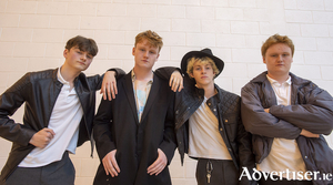 Cast members Calin Burke, Aaron Neary, Colm Marnell, and Oisin Neary of Calasanctius College, Oranmore who will take to the stage in the school hall for three nights with the very enjoyable and energetic &lsquo;Sister Act&rsquo; the musical. Tickets are on sale this week on www.calasanctius.ie. Photo Roan Downes, xposure
