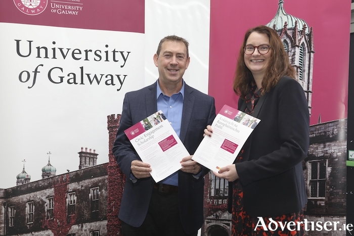 Dr Paul Dodd, vice president engagement, and Lorraine Tansey, student volunteering coordinator, University of Galway. Photo: Aengus McMahon.