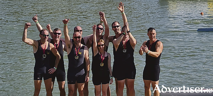  Winners in Seville: Tribesmen Rowing Club's eight, coxed by Sandra Kelly with Paul Murphy (stroke), Paul Flannery, Peter Brady, Gerry Griffen, James Kilbane, Brian Clarke, Sean Ward and Pat Duane in the bow seat. 