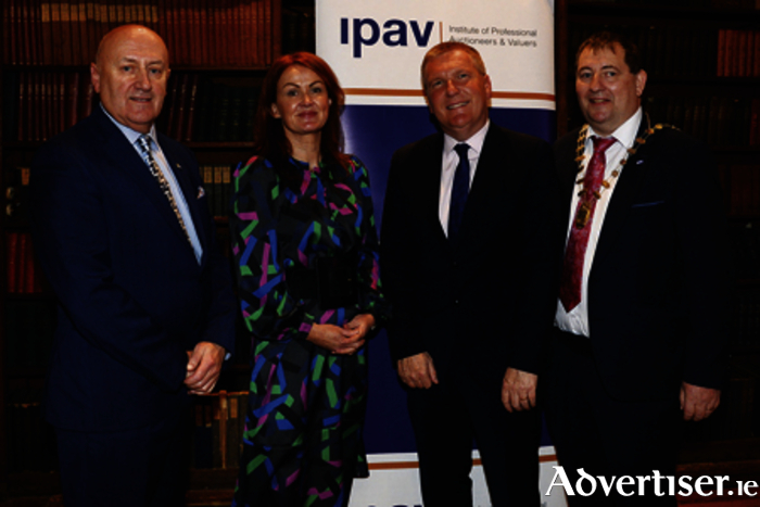 Pictured at the Institute of Professional Auctioneers & Valuers’ valuation conference were (l-r) IPAV CEO Pat Davitt; Board member and Senior Vice President Joanne Lavelle of Michael Lavelle Estate Agents, Dundalk; Minister Michael McGrath who officially opened the conference and IPAV President, Gerry Coffey.