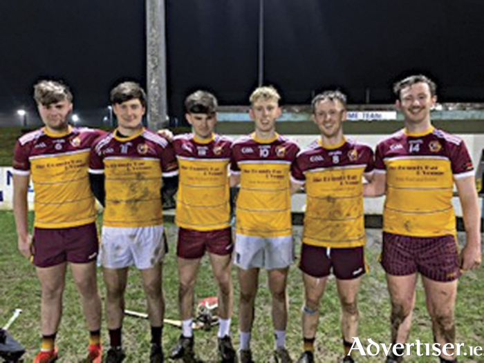 The two sets of brothers who played for Southern Gaels against Roscommon Gaels last weekend.  Pictured, l-r, Diarmuid, Eamon and Johnny Martin and Chulainn, Sean and Fionn Dowd.