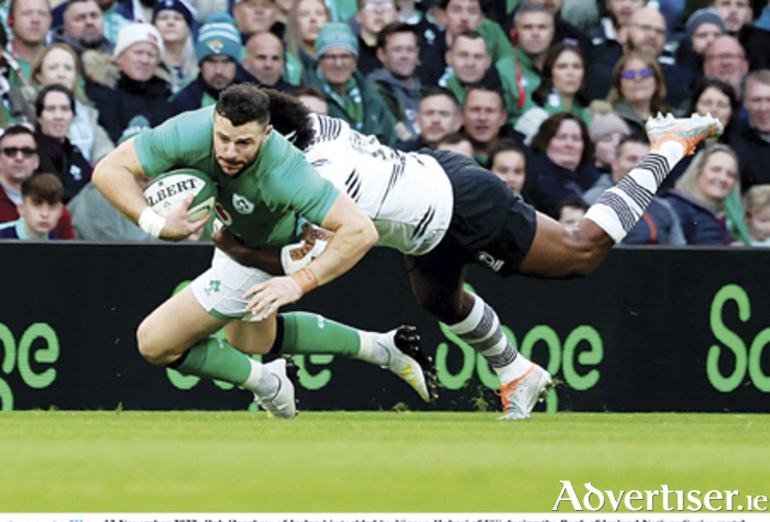  Rob Henshaw, pictured in action during the November series against Fiji, made a welcome return to the international playing fray during Ireland's 15 point Six Nations win over Scotland. Photo by John Dickson/Sportsfile