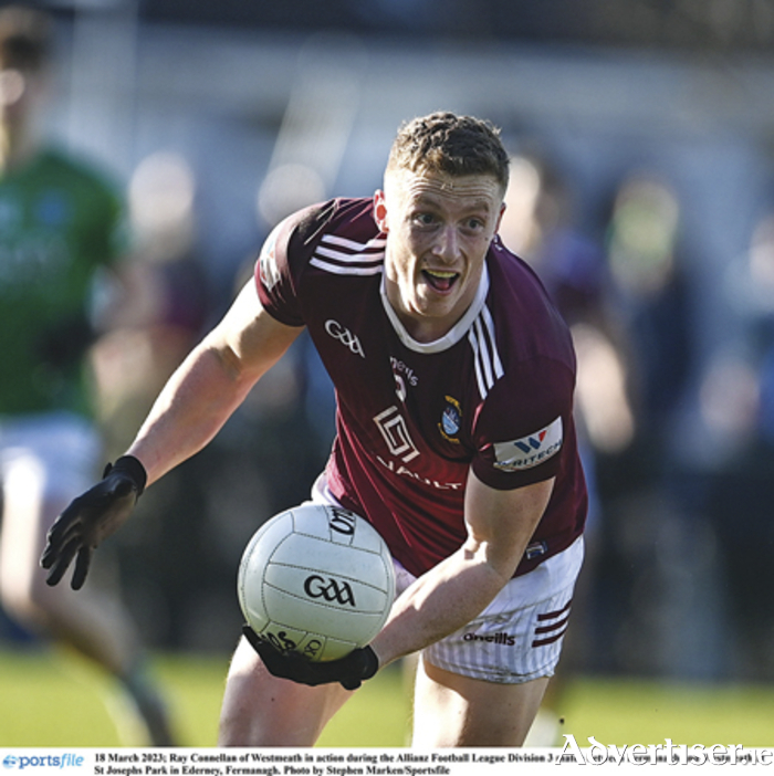 Athlone’s Ray Connellan in action during the Allianz Football League Division 3 match between Fermanagh and Westmeath at St Josephs Park in Ederney, Fermanagh. Photo by Stephen Marken/Sportsfile