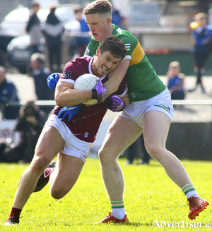 Galway&#039;s Shane Walsh and Kerry&#039;s Jason Foley in action from the Allianz National Football League game at Pearse Stadium on Sunday. hoto:- Mike Shaughnessy