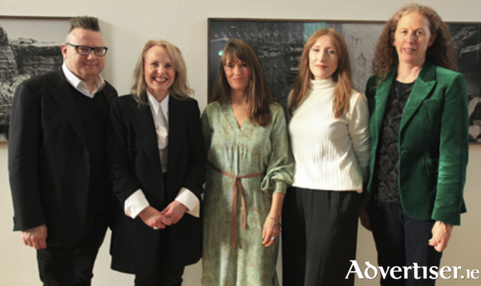 Pictured at the ‘At the Gates of Silent Memory’ exhibition in Luan Gallery were, l-r, Curator, Eamonn Maxwell, Luan Gallery Manager, Carmel Duffy, artist, Clare Langan, Luan Gallery Curator, Aoife Banks and Director of The Crawford Gallery, Mary McCarthy