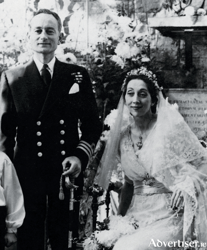 Commander Bill King and Anita Leslie on their wedding day in 1947. They had two children, Tarka born 1949, and Leonie, now the castle’s chatelain, was born 1951. 