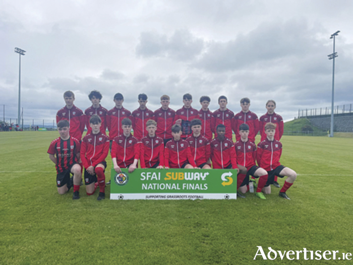 The St Josephs playing squad who made history on Sunday afternoon when they defeated Home Farm to claim the U15 SFAI national cup